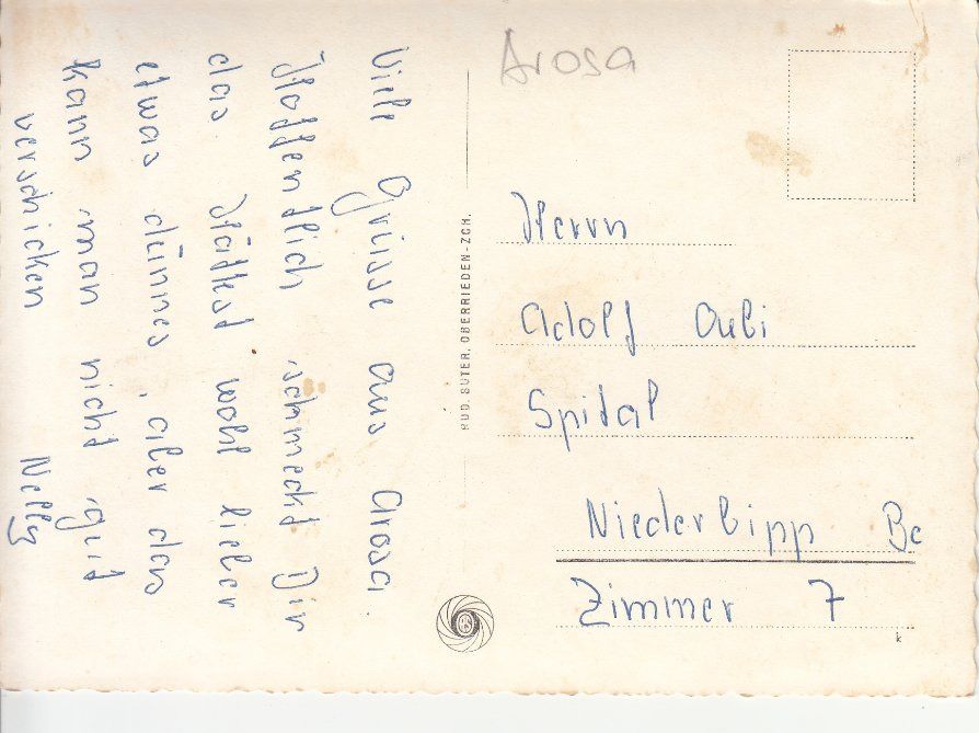 Cartoline postali: Inner-Arosa ca. 1950 – Usato da Bürglen TG venduto da StampGraf 1