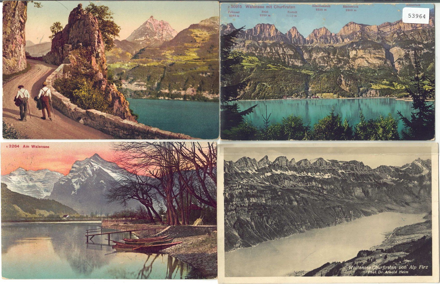 Cartes postales: 4 AK - Am Walensee Wallensee – D'occasion à Ettingen par Kartenplanet