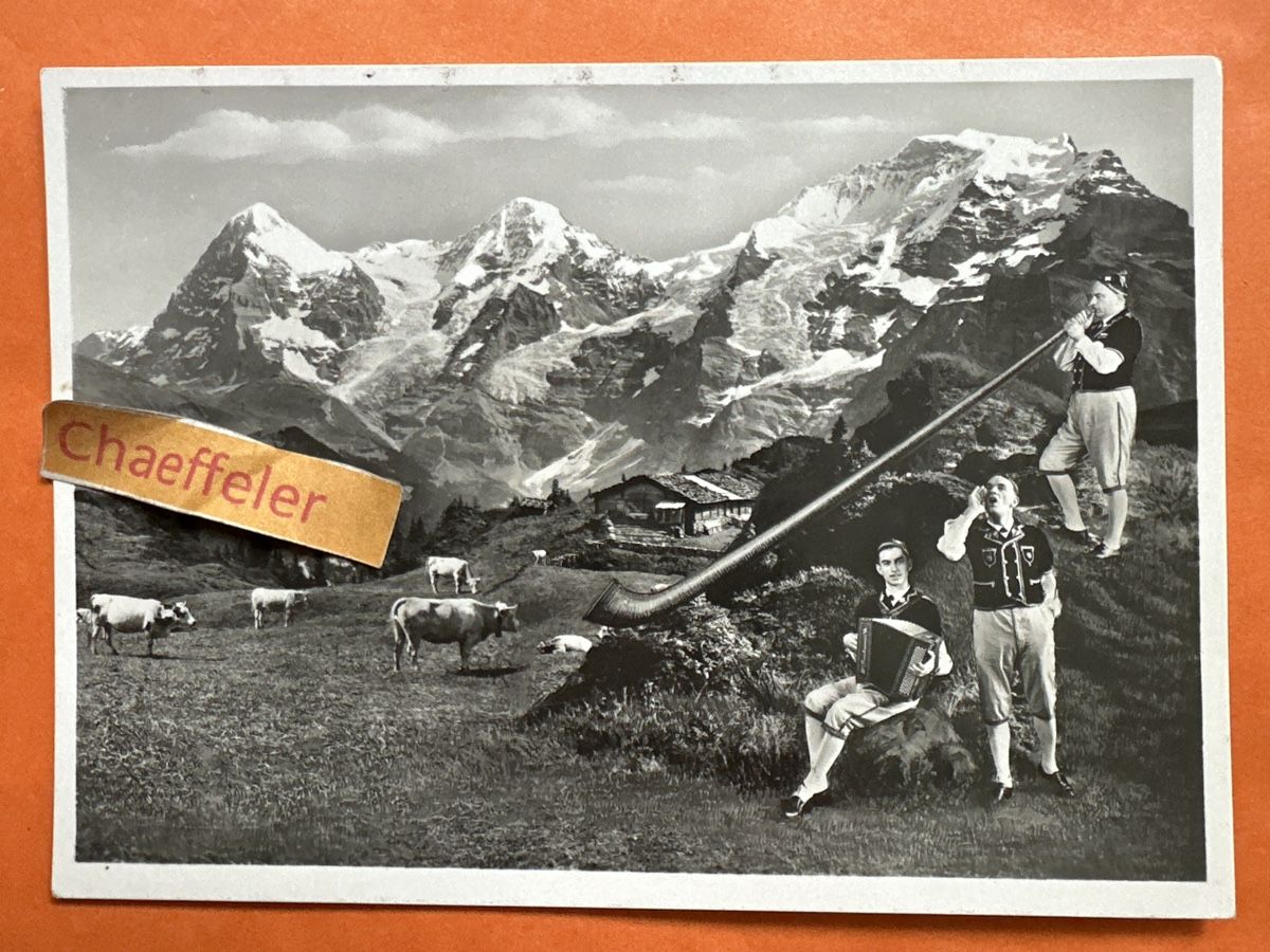 Ansichtskarten:  Moserbuebe Biel 7 Alphorn Schweiz – Gebraucht aus Zürich von Chaeffeler