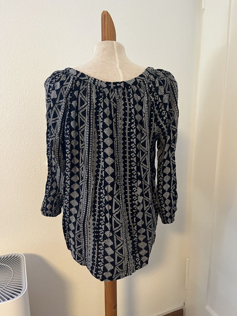 Blusen: Boho Bluse schwarz weiss Muster Gr.M von Velvet – Gebraucht aus Zürich von Brobin 1