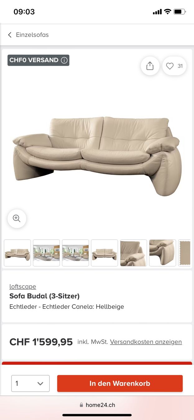 Divani: 2 x Ledersofa Couch 3er Echtleder beige – Usato da Tann venduto da Likago 3