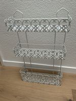 Wandregal 3 Etagen weiss Metall im Shabby Chic Stil