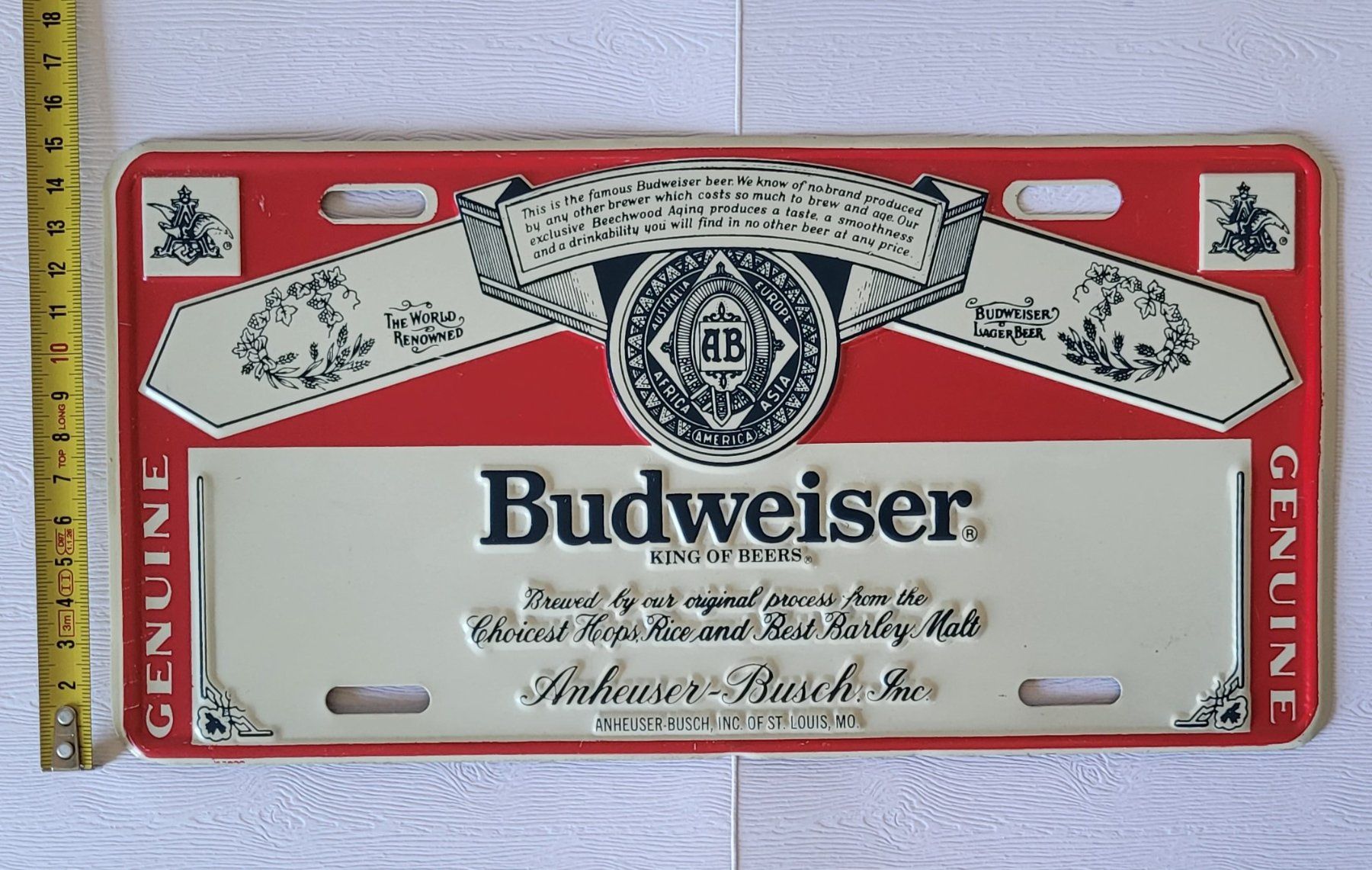 Budweiser Schilder: Budweiser Blechschild – Gebraucht aus Zürich von Avd 2