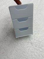 Petite boîte de rangement empilable 3 tiroirs blanche - parf