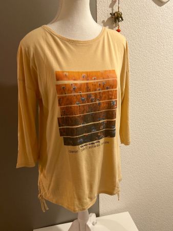 3/4 Arm Shirt maisgelb mit Aufdruck von BROADWAY Grösse XS
