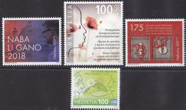 2016 - 2018  Sondermarken 4 Stück mit Zuschlag 4x1Fr.4x50Rp.