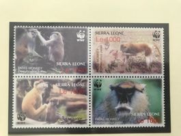 Sierra Leone 2004 Satz WWF Husarenaffe postfrisch 4er-Block