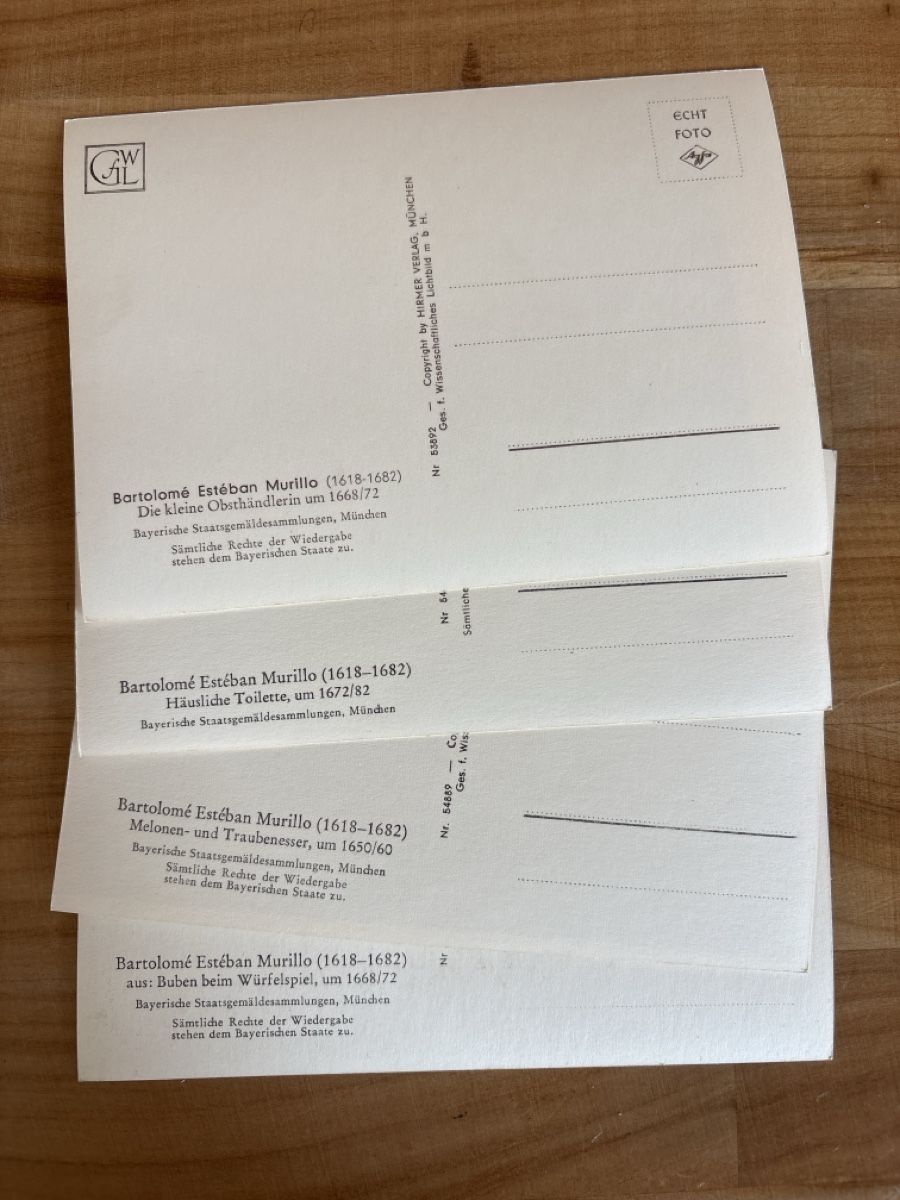 Cartoline postali: 4 AK mit Kunst von Bartolomé Estéban Murillo – Usato da Rümlang venduto da Kartenpost1 1