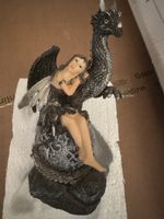 Feen Drachen Figur, Gothic Deko, Fantasy Sammlerstuck 22cm