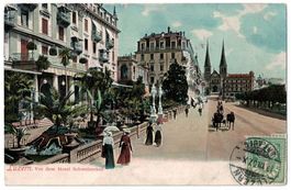 Luzern, vor dem Hotel Schweizerhof, gelaufen 1907