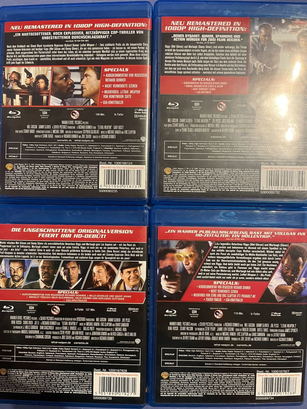 Tutti i DVDs: Lethal Weapon 1 - 4 – Nuovo (secondo la descrizione) da Waldenburg venduto da Gonzo8 1