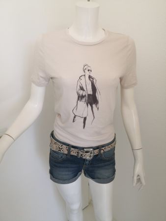 MANGO T-SHIRT MIT  FRAU-DRUCK NEU