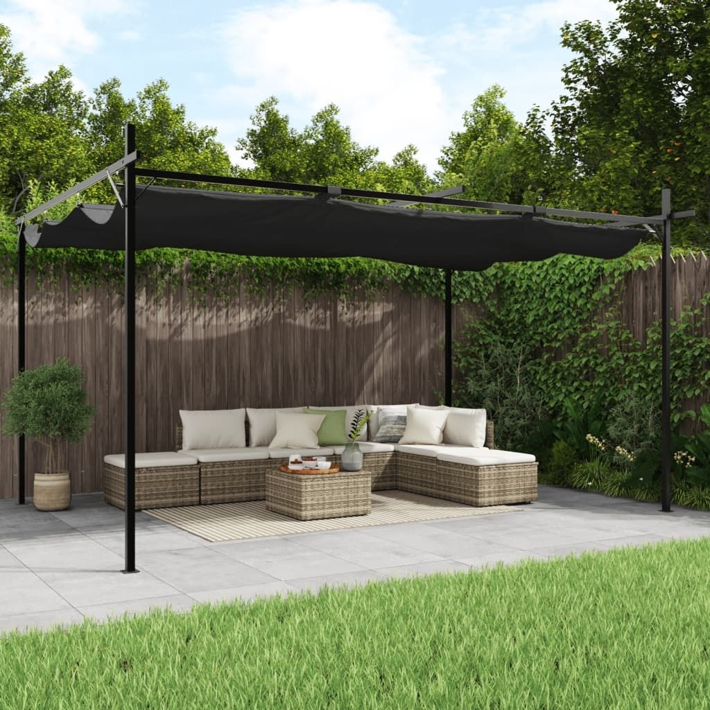 Unterstände: Pergola mit Schiebedach Anthrazit 395x292x230 cm – Neu und originalverpackt aus Bad Zurzach von .blshop.org