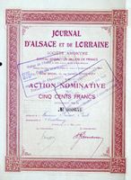 Journal d'Alsace et de Lorraine, Strasbourg - 1922