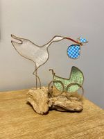 Figur / Deko Storch Geburt Baby