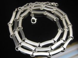 Vintage Glieder Kette Collier massiv Silber 925 Fossil 49 cm
