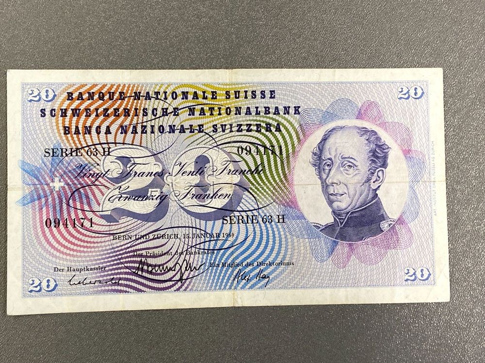 20 Fr.-Note Schweiz 1969 | Kaufen auf Ricardo