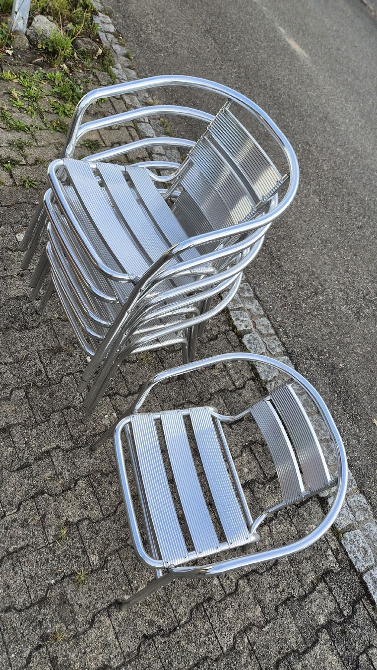 Sedie: 6 Aluminium Gartenstühle – Usato da Rütihof venduto da bemeier79 1