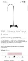 UV Lampe 5W Schwarz mit Rollfuss, neuwertig
