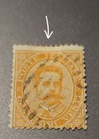 Italien 1879 briefmarke abart dezentriert