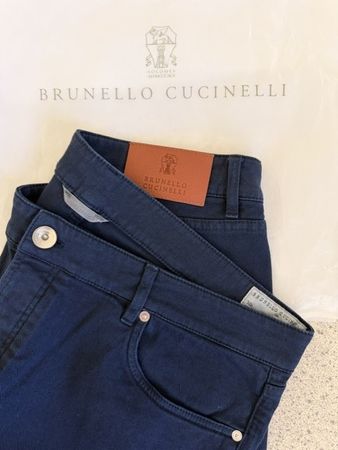 Brunello Cucinelli 5 Pocket Hose Denim Blau Gr. 54