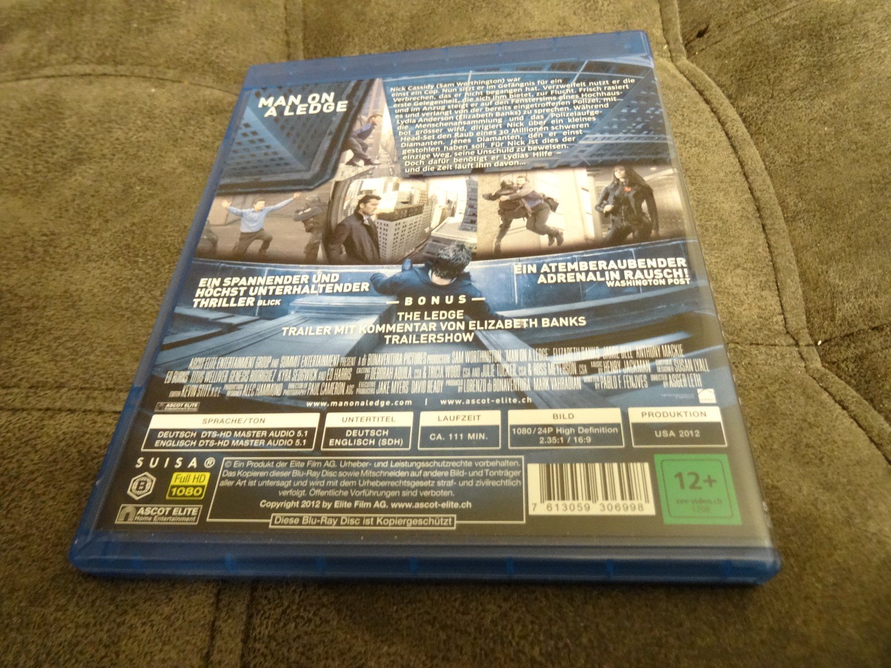Tutti i DVDs: Man on a Ledge BLU-RAY – Usato da Olten venduto da Disc-Verkauf 2
