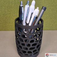 Organic Pen Holder 3D Printed Desk Organizer Black