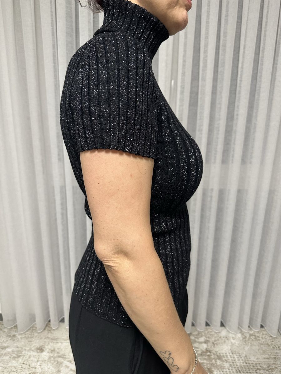Guess Maglioni & Felpe: Guess Rollkragenpullover schwarz Glitzer kurzarm – Usato da Glattbrugg venduto da SMusic98 1