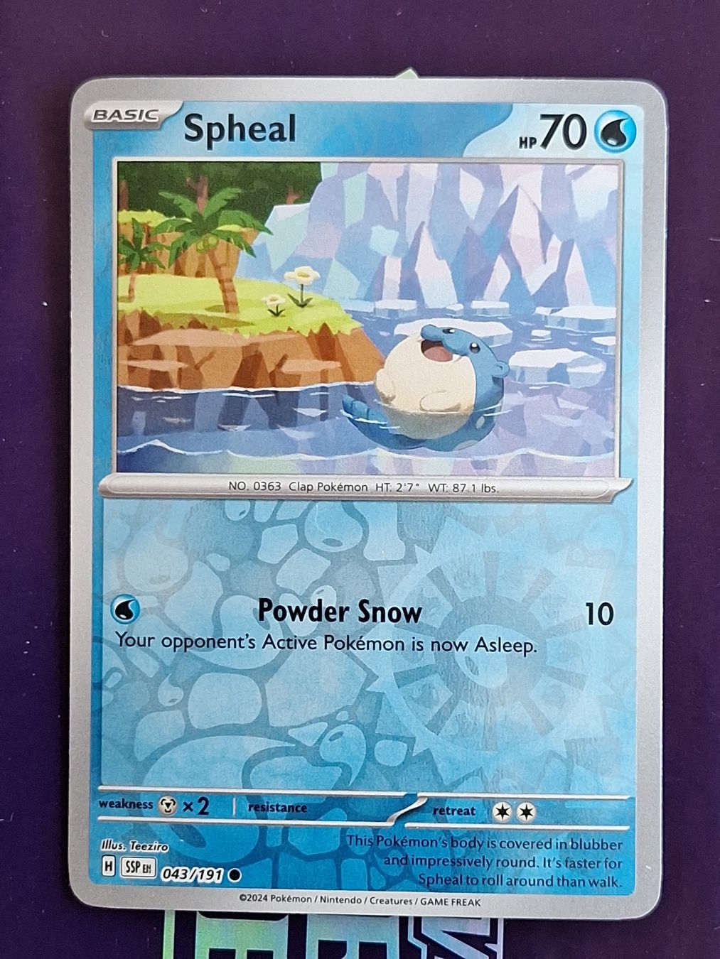 Pokémon Carte collezionabili: Spheal - Reverse Holo - Pokemon Surging Sparks – Usato da Altstätten SG venduto da GGsGameshop