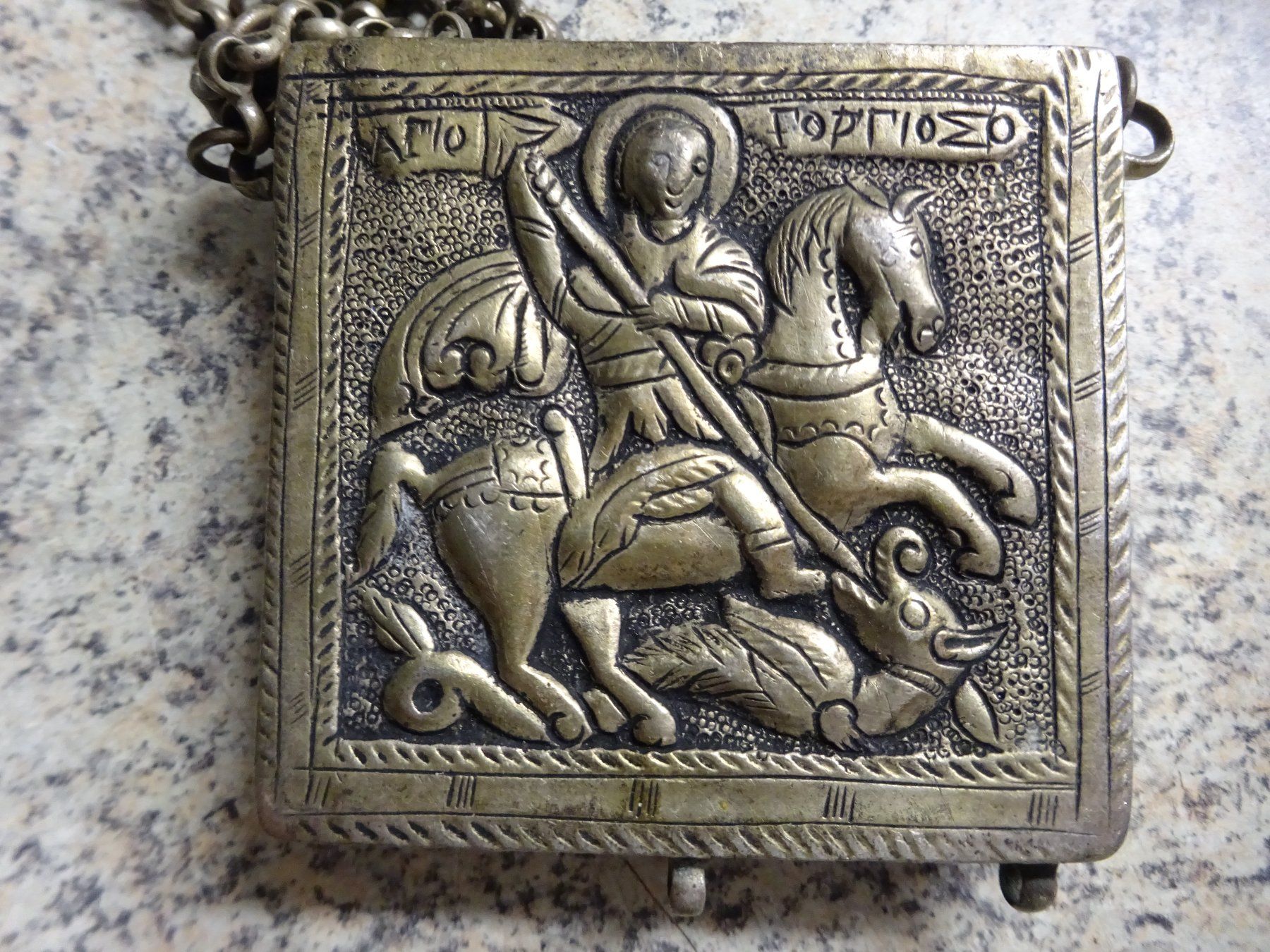 Catenine: Reliquie Box  hl. Georg  / Balkan Ikone – Usato da Esslingen venduto da FetteSchnecke 2