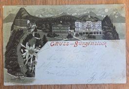 Antike Ansichtskarte Bürgenstock mit Briefmarke, Top