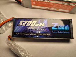 Zwei Zee Akkus 2S/7.4V 5200mAh XT60 unbenutzt