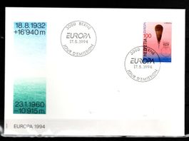 1994 - FDC / Europamarken - Stratosphären-Ballon