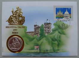 1997: Numisbrief Helvetia-Taler BERN Nr.811 +1OZ Silbermünze