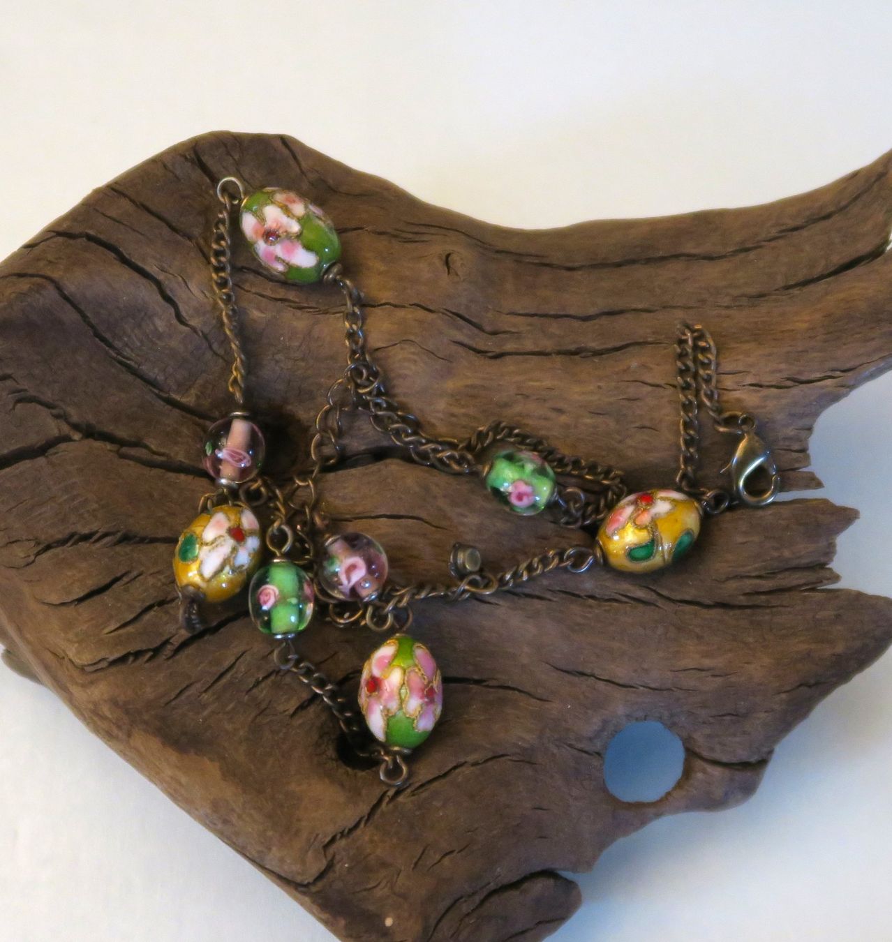 Catenine: Panzer-Kette mit Glassteinen "Blumen" – Usato da Brittnau venduto da marlenestone 4