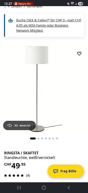 Ikea Lampen: Stehlampe IKEA Ringsta (10.-) – Gebraucht aus Zürich von gmrs3780 1