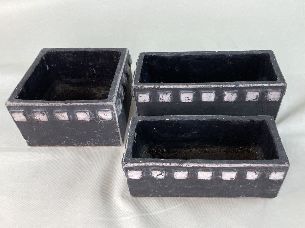 Pots de fleurs: Blumentöpfe | 3er-Set | Anthrazit | Steinoptik – D'occasion à Wittenbach par Restwert_St-Gallen