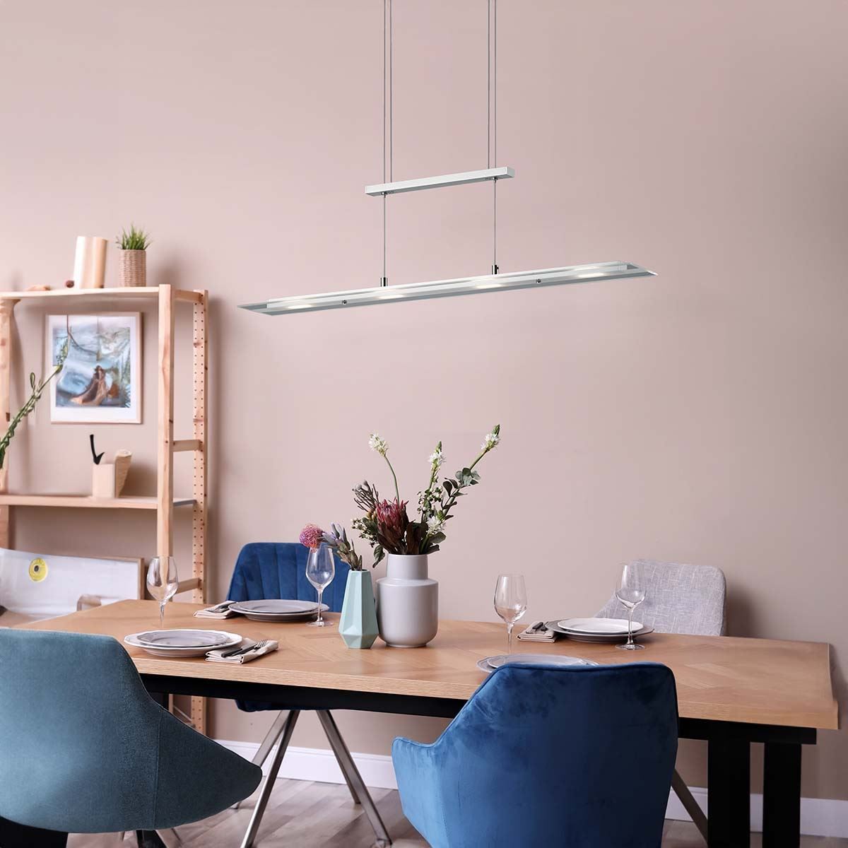 Lampadari & plafoniere: LED Pendelleuchte, Nickel, 80 cm x 12 cm – Nuovo (secondo la descrizione) da Kreuzlingen venduto da Smart-Light 1