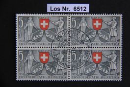PP 1953 Viererblock sauber gestempelt               Los 6512