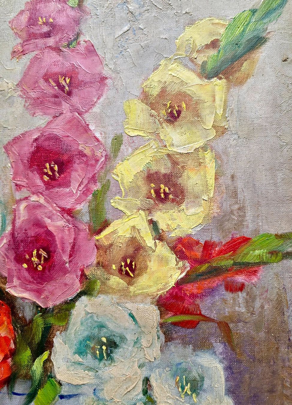 Gemälde: Blumenpracht: Ölgemälde von Stevens 1950 – Gebraucht aus Bern von Djenestra 5