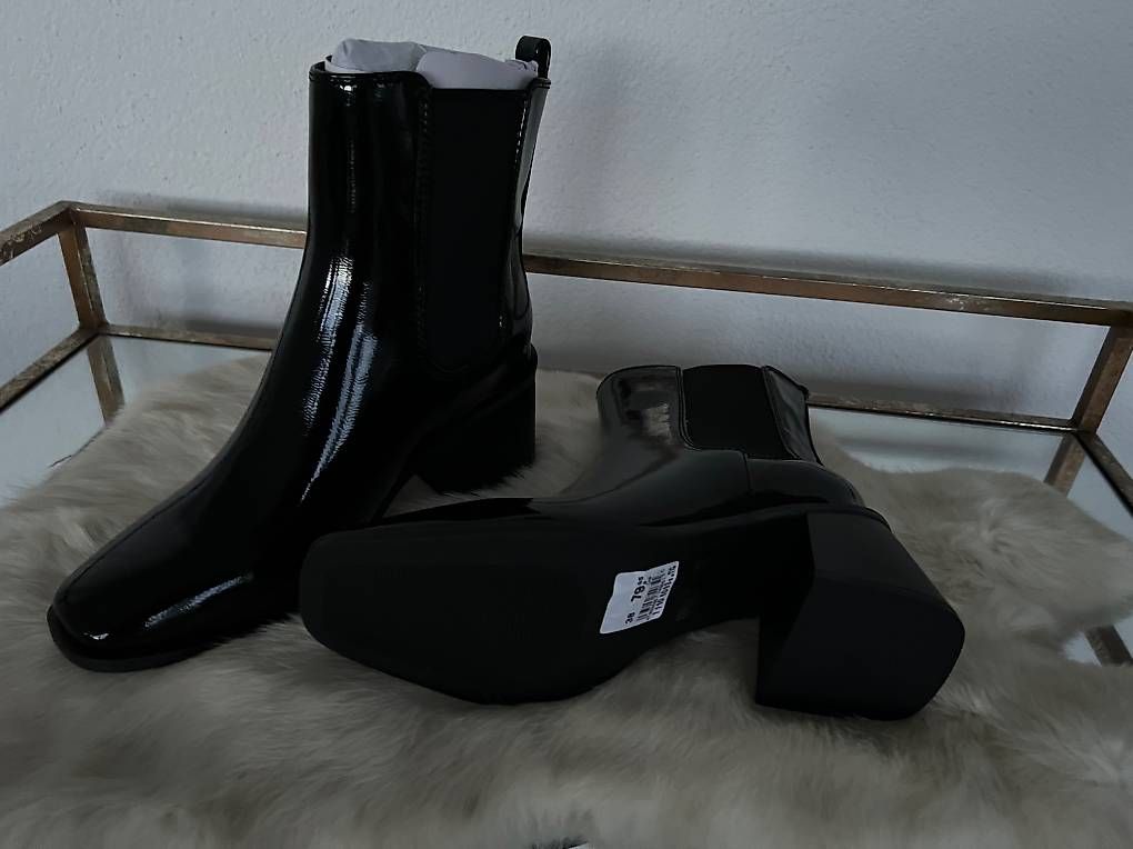 Scarpe da donna: Stiefeletten, Boot, Lack, Grösse 38, schwarz, Neu – Nuovo e nell'imballaggio originale da Rehetobel venduto da Saentis111 1