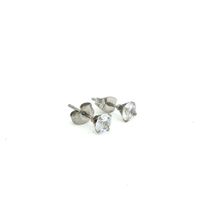 5 mm Zirkonia Edelstahl Ohrstecker antiallergisch