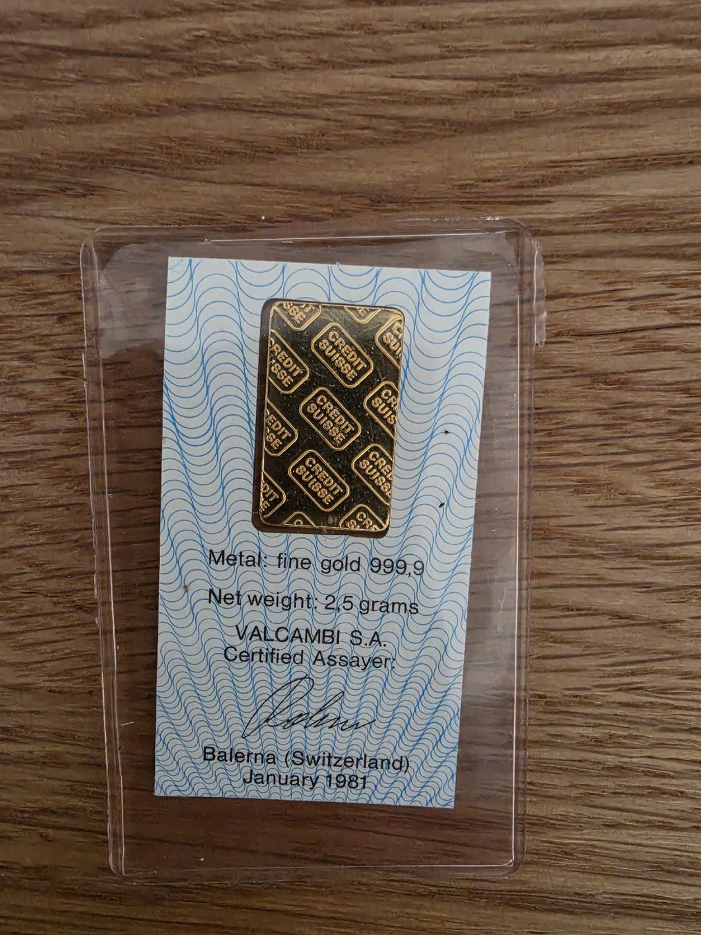 Edelmetalle: 2.5g Goldbarren – Gebraucht aus Sursee von YellowBlack 1