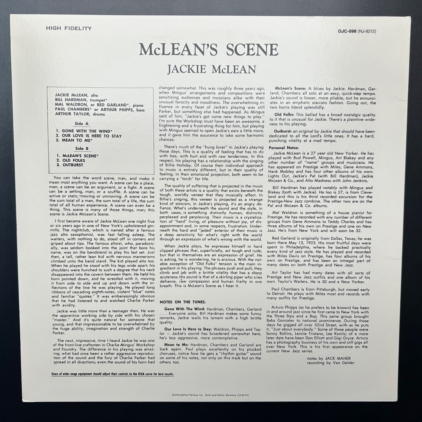 Dischi in vinile: Jackie McLean  McLean's Scene LP – Usato da Lausanne venduto da Pask1 1