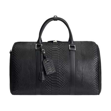 Pythonleder Reisetasche Montreal - Farbe: Schwarz