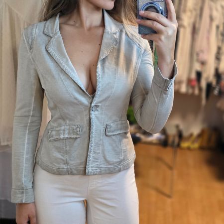 NILE Blazer Jacke Beige Baumwolle M Elegant Casual