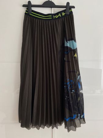 Marc Cain Plisseerock, braun mit Glitzer, Grösse 36