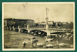 Genève, Le Pont du Mont-Blanc, ungelaufen, ca. 1930