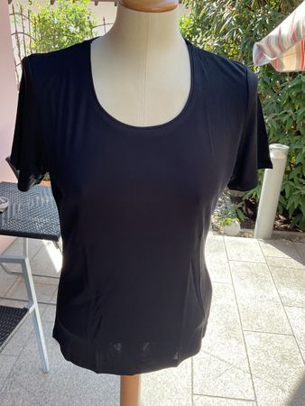 Damen Rundhals KA, 100%Seide ,Tshirt Alkena M schwarz