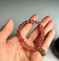 Bracelet fait main en quartz fraise naturelle 6mm